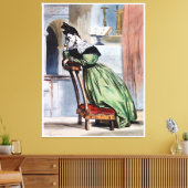 緑ビクトリアンの瞑想的な女エレガント性 – Ar キャンバスプリント (インサイチュ (リビング))