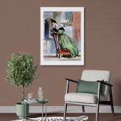 緑ビクトリアンの瞑想的な女エレガント性 – Ar ポスター