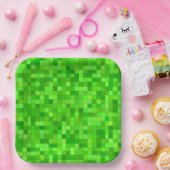 緑ピクセル ペーパープレート (パーティー)