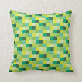 緑ピクセル| Pixelatedパターン|ゲーマー クッション