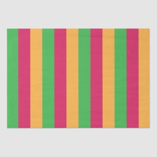 緑ピンクのオレンジ色の垂直ストライプ色 薄葉紙 (正面)