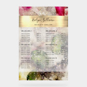 緑ピンクの水彩価格表 アクリルサイン (正面)