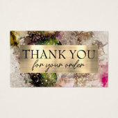 緑ピンクの水彩割引カード (正面)