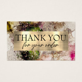 緑ピンクの水彩割引カード