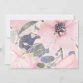 緑ピンクの花ベビーシャワー招待状 招待状 (裏面)