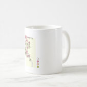 緑ピンクの花マグカップ コーヒーマグカップ (正面右)
