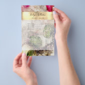 緑ピンクグリッター水彩価格表チラシ チラシ (ハンドル)