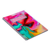 緑ピンク赤抽象芸術水の色をパーソナライズ ノートブック (右側)