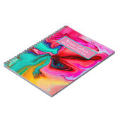 緑ピンク赤抽象芸術水の色をパーソナライズ ノートブック (左側)