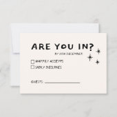 緑ファンキーピンク赤い落書きRSVP 出欠カード (正面)