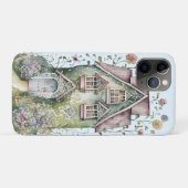 緑ファンキー水色の家の花のマリオン Case-Mate iPhoneケース (裏面(横))