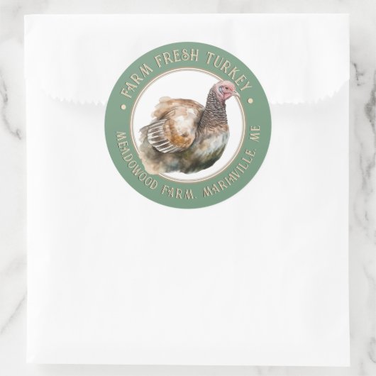 緑ファンシー卵カートンラベルファームフレッシュトルコ ラウンドシール (バッグ)