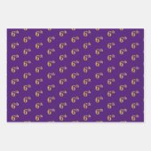 緑ファンシー、グレー、紫、フェイク金ゴールド第6イベント番号 ラッピングペーパーシート (正面3)