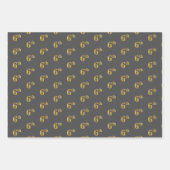 緑ファンシー、グレー、紫、フェイク金ゴールド第6イベント番号 ラッピングペーパーシート (正面2)