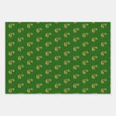 緑ファンシー、グレー、紫、フェイク金ゴールド第6イベント番号 ラッピングペーパーシート (正面)