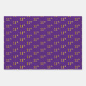 緑ファンシー、グレー、紫、フェイク金ゴールド11番目のイベント番号 ラッピングペーパーシート (正面3)