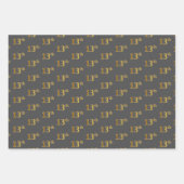 緑ファンシー、グレー、紫、フェイク金ゴールド13番目のイベント番号 ラッピングペーパーシート (正面2)