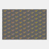 緑ファンシー、グレー、紫、フェイク金ゴールド16番目のイベント番号 ラッピングペーパーシート (正面2)