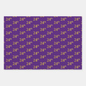 緑ファンシー、グレー、紫、フェイク金ゴールド24番目のイベント番号 ラッピングペーパーシート (正面3)