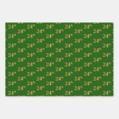 緑ファンシー、グレー、紫、フェイク金ゴールド24番目のイベント番号 ラッピングペーパーシート (正面)