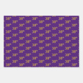 緑ファンシー、グレー、紫、フェイク金ゴールド38番目のイベント番号 ラッピングペーパーシート (正面3)