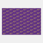 緑ファンシー、グレー、紫、フェイク金ゴールド62番目のイベント番号 ラッピングペーパーシート (正面3)