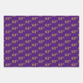 緑ファンシー、グレー、紫、フェイク金ゴールド63番目のイベント番号 ラッピングペーパーシート (正面3)