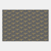 緑ファンシー、グレー、紫、フェイク金ゴールド72番目のイベント番号 ラッピングペーパーシート (正面2)