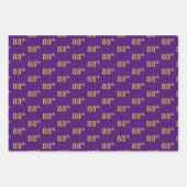 緑ファンシー、グレー、紫、フェイク金ゴールド88番目のイベント番号 ラッピングペーパーシート (正面3)