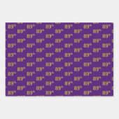 緑ファンシー、グレー、紫、フェイク金ゴールド89番目のイベント番号 ラッピングペーパーシート (正面3)