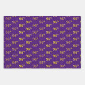 緑ファンシー、グレー、紫、フェイク金ゴールド96番目のイベント番号 ラッピングペーパーシート (正面3)