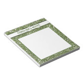 緑フェイクグリッターテクスチャの外観とカスタム文字 ノートパッド (アングル)