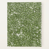 緑フェイクグリッターテクスチャの外観とカスタム文字 プランナー手帳 (裏面)