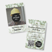 緑フェイク金ゴールド大理石ID バッジ (正面＆裏面)