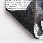 緑フランスのの上帽子と口ひげ付きブルドッグ マウスパッド (コーナー)