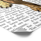 緑フランスの帽子のブラウンブルドッグ ポスター (角)