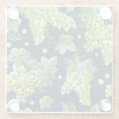 緑ブドウ：水彩暗色 ガラスコースター (裏面)