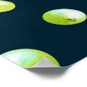 緑ブドウ:水彩暗色 ポスター (角)