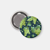 緑ブドウ：水彩暗色 マグネット (正面/裏面)