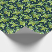 緑ブドウ：水彩暗色 ラッピングペーパー (角)