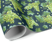 緑ブドウ：水彩暗色 ラッピングペーパー (ロールコーナー)