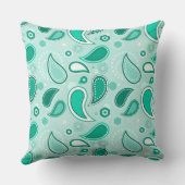 緑ペイズリー枕 クッション (裏面)