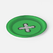 緑ボタン紙プレート ペーパープレート (アングル)