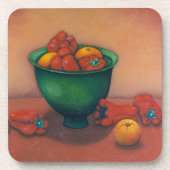 緑ボールの静物画のコースター コースター (正面)