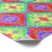 緑ポップ・アートのと赤縁どのパッチワーク仏 ポスター (角)