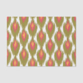 緑マゼンタ抽象芸術の部族イカットダイヤモンドパターン 薄葉紙 (正面)