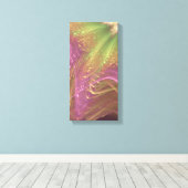 緑マゼンタ非対称フラクタル キャンバスプリント (インサイチュ (ウッドフロア))