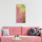 緑マゼンタ非対称フラクタル キャンバスプリント (インサイチュ (リビング))