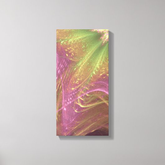 緑マゼンタ非対称フラクタル キャンバスプリント (正面)