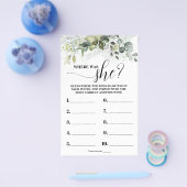 緑ママは赤ちゃんシャワーのゲームカード チラシ (シングル)